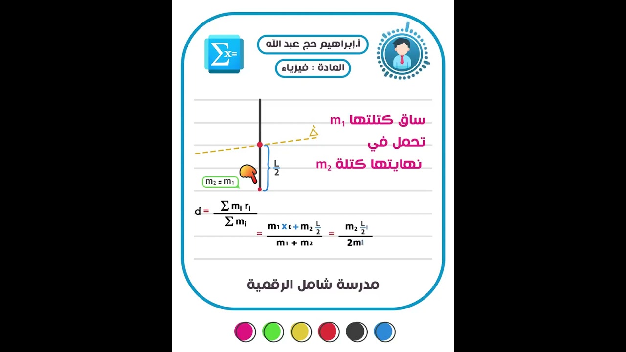 طريقة حساب d في النواس الثقلي المركب
