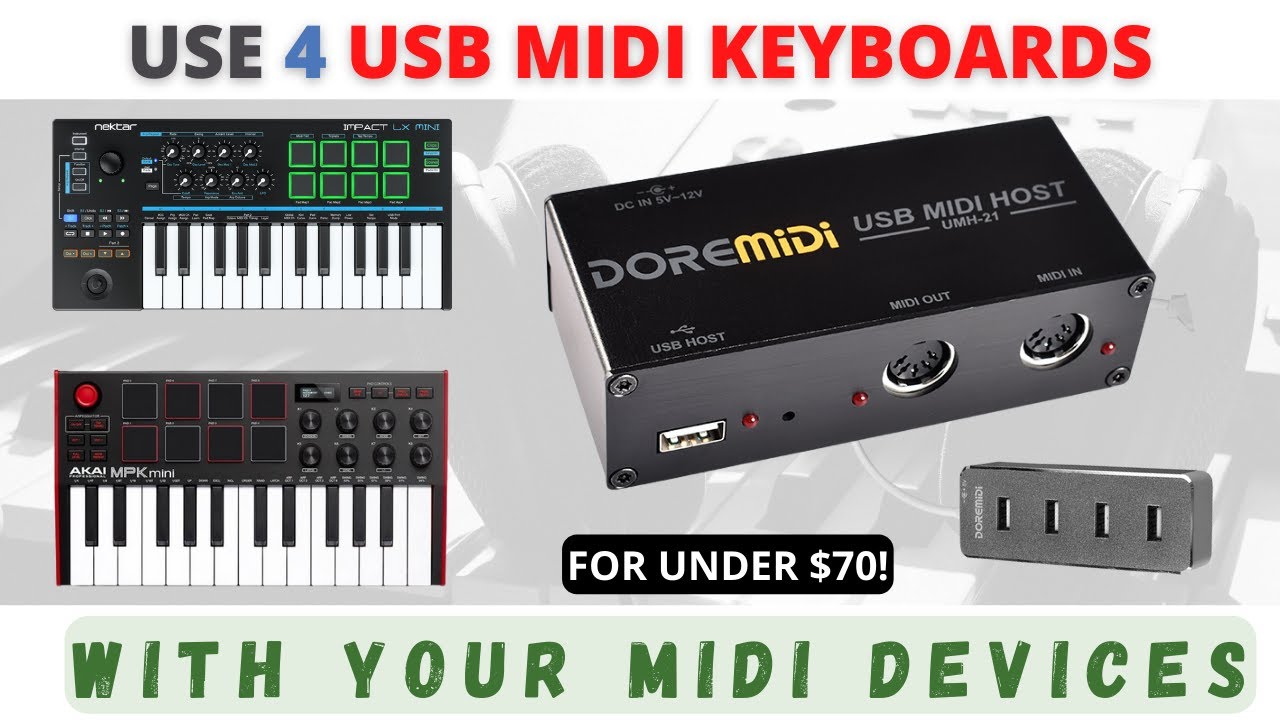 Doremidi UMH-21 USB MIDI Host Управление синтезаторами и MIDI-устройствами с помощью MIDI-клавиат...