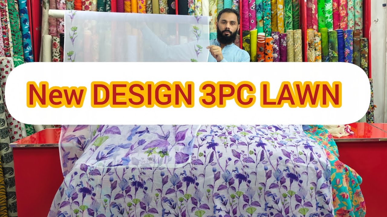 NEW DESIGN 3PC LAWN SUITE WITH  BEMBER CHIFFONON DUPATTA MURREE ROAD RWP CHINA CENTER SHOP NO 7 8 9 