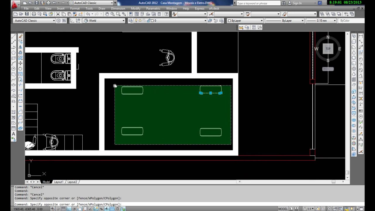 Tutorial AutoCAD - Aula 03 - Rotação - Espelho - Offcet e Movimento