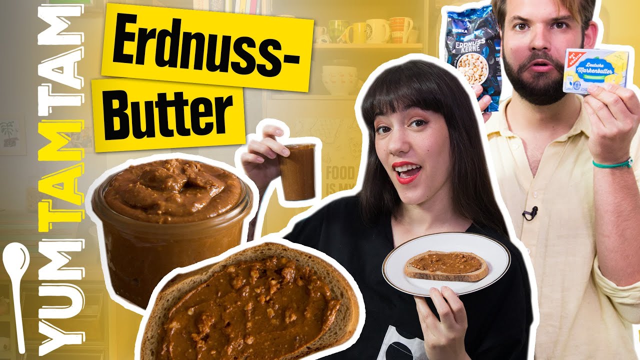 Erdnussbutter selber machen // Mit Krokant // #yumtamtam
