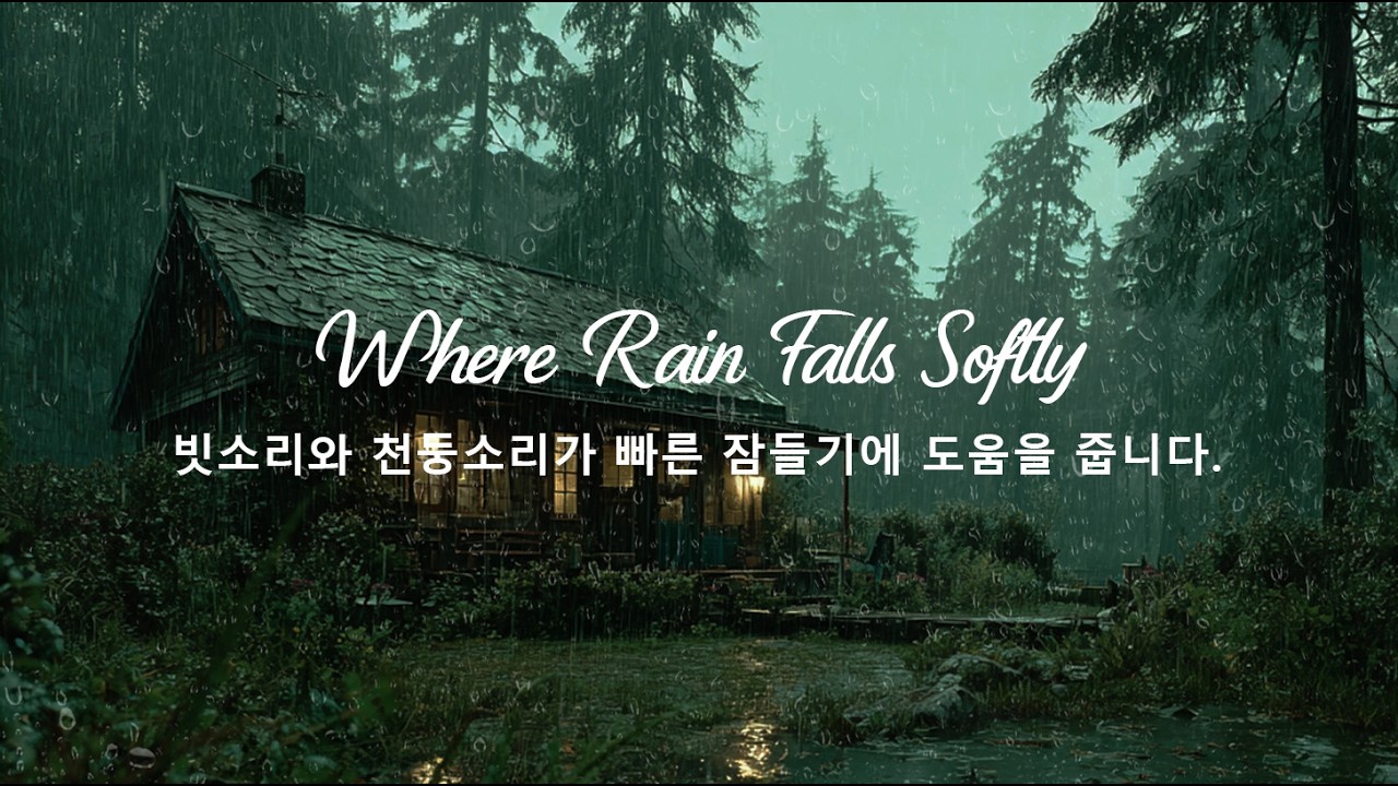 양철 지붕에 떨어지는 빗소리와 천둥소리를 들으며 5분 만에 푹 잠들어 보세요 - ASMR