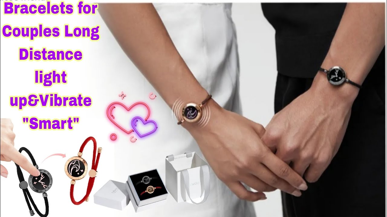 Bracelets for Couples Long Distance light up&Vibrate Moutain&Sea Love Bracelets Smart Jewelry sets