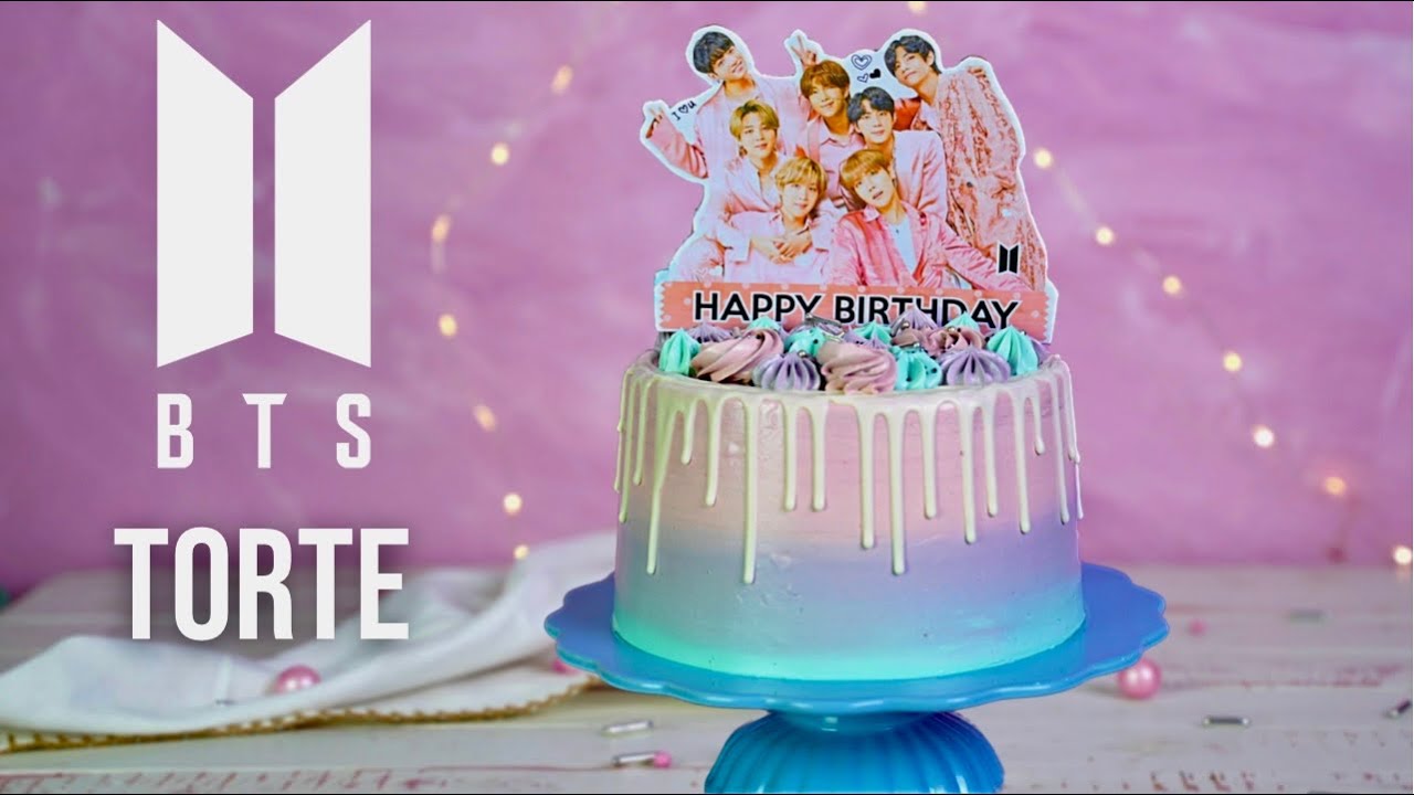 BTS Geburtstagstorte mit Smoothie-Füllung 💜 Ombre Cake Tutorial