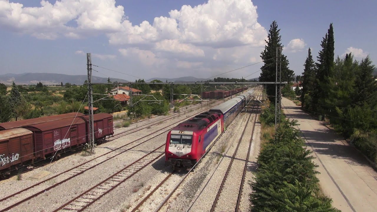 Trains at Tithorea Station, Summer 2014.