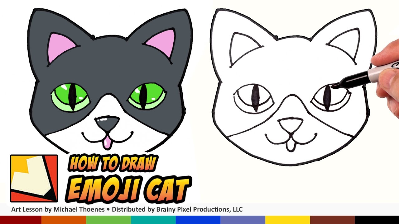 How to Draw a Cute Cat Emoji for Beginners Step by Step | BP