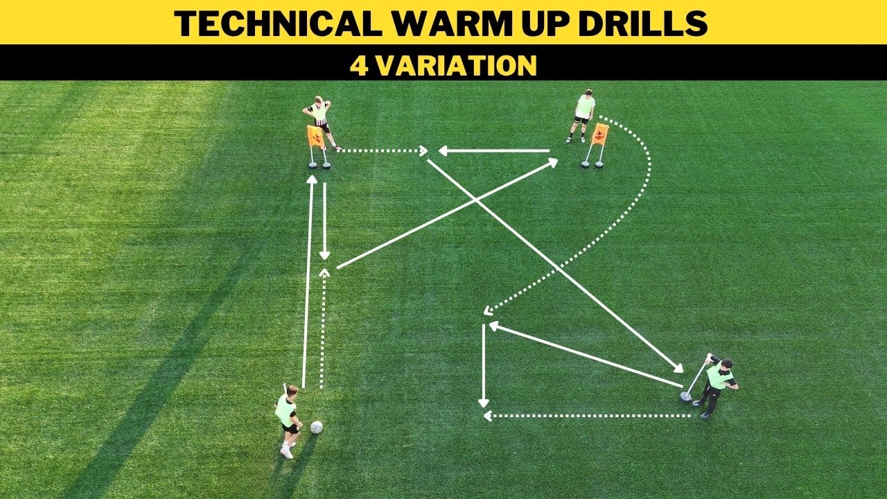Technical Warm Up Drills | 4 Variation | Football/Soccer Training