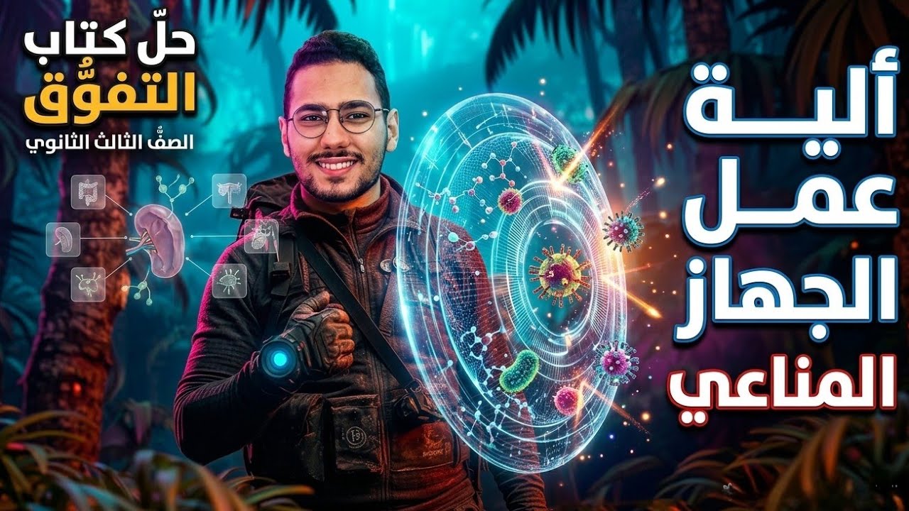 حل كتاب التفوق أحياء 3ث 2026 ألية عمل الجهاز المناعي في الإنسان الفصل الرابع الدرس الثالث (جزء أول)