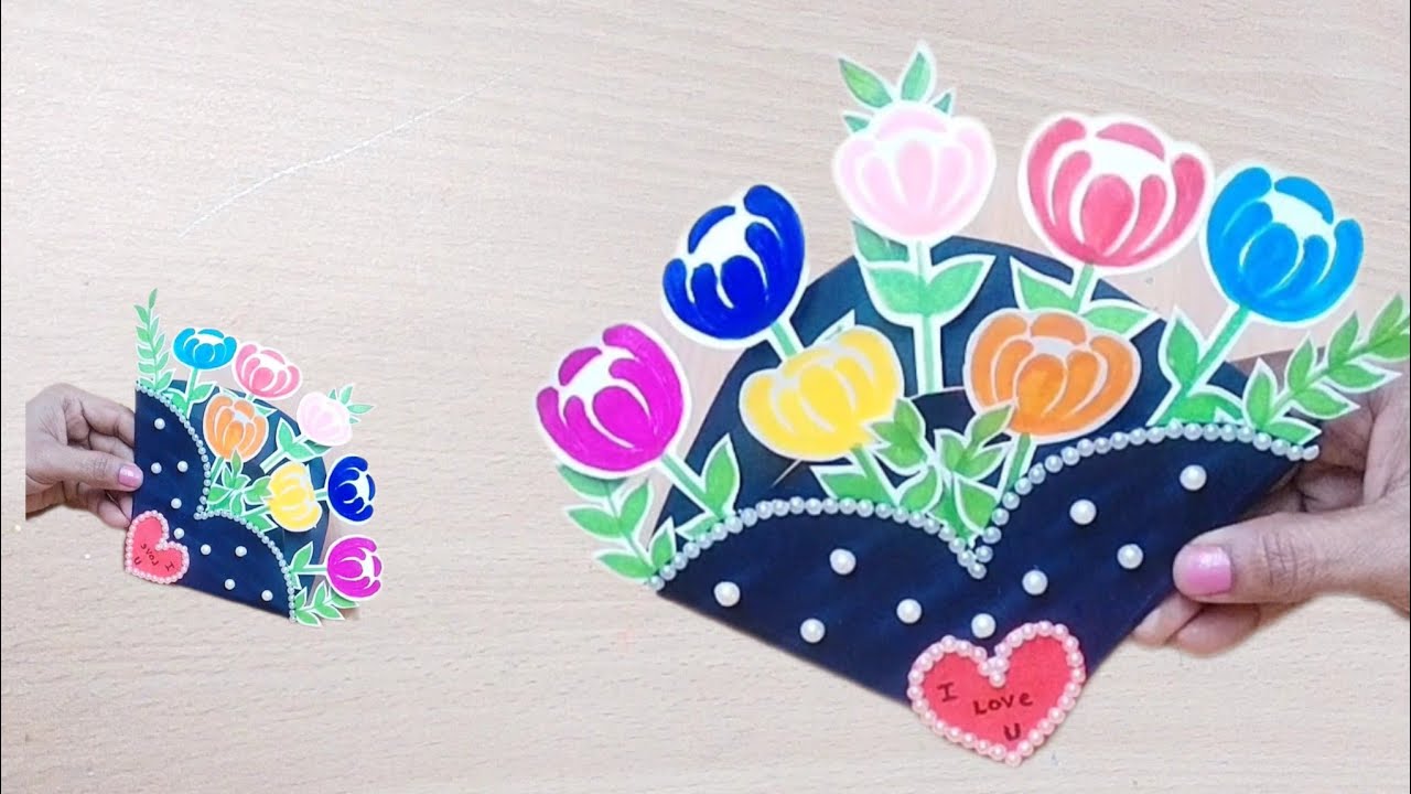 How to make Valentine's day 💘 greeting card craft idea . #colourpapercraft #trending #viral #art 
