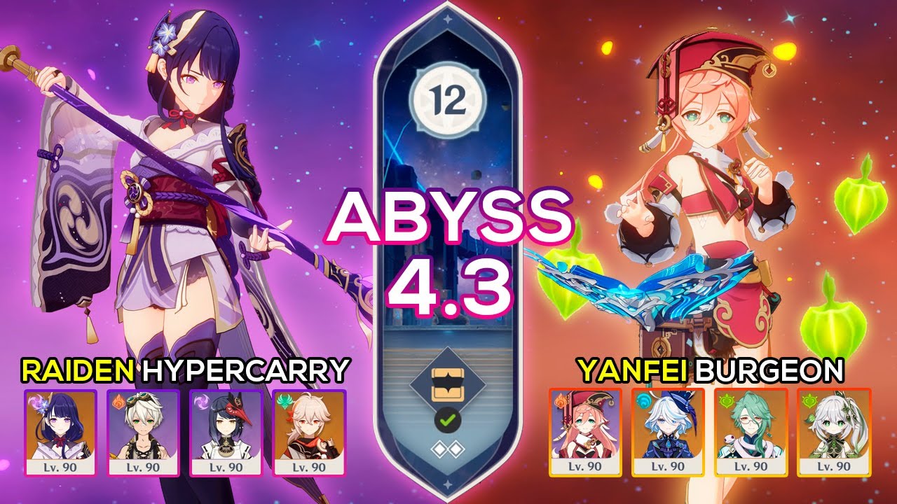 C0 Raiden Hypercarry & C5 Yanfei Burgeon - Spiral Abyss 4.3 - Genshin Impact