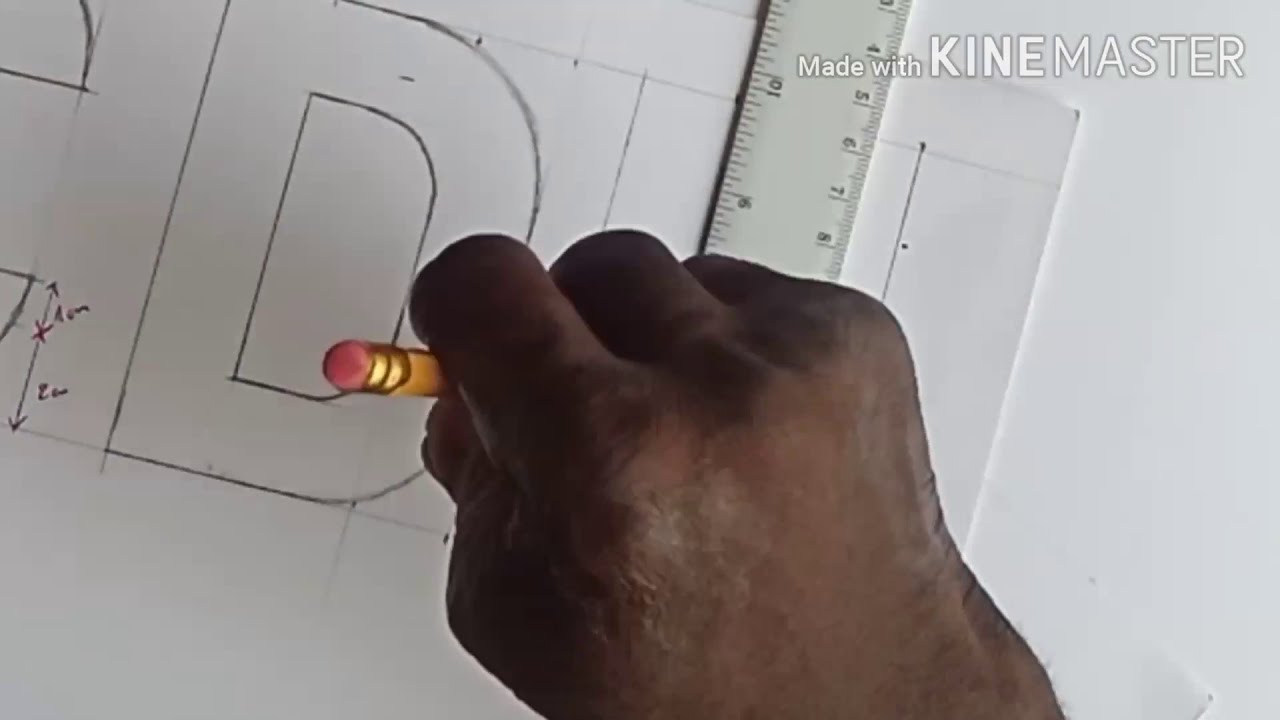 Astuce pour &eacute;crire en calligraphie avec la r&egrave;gle et crayon facilement @.
