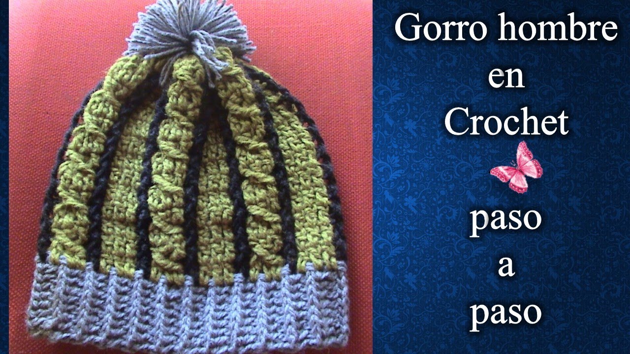 GORRO BEANIE PARA HOMBRE en crochet