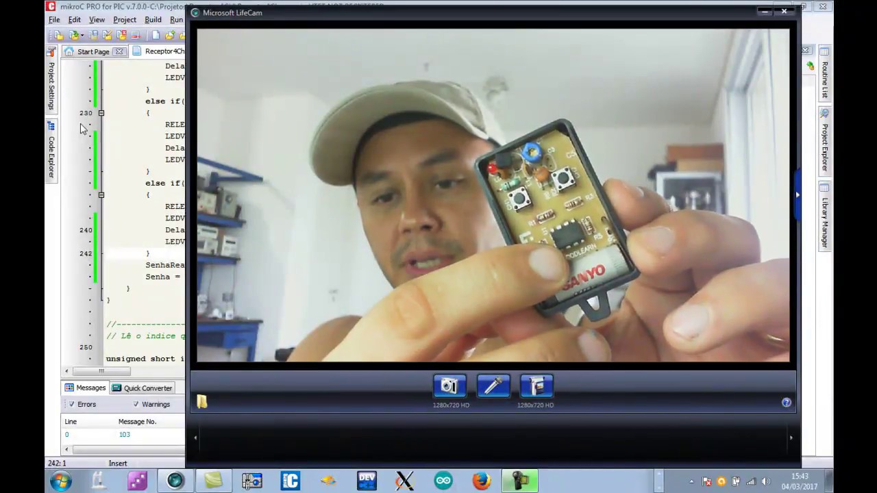 Receptor RF 433Mhz controla 4 reles