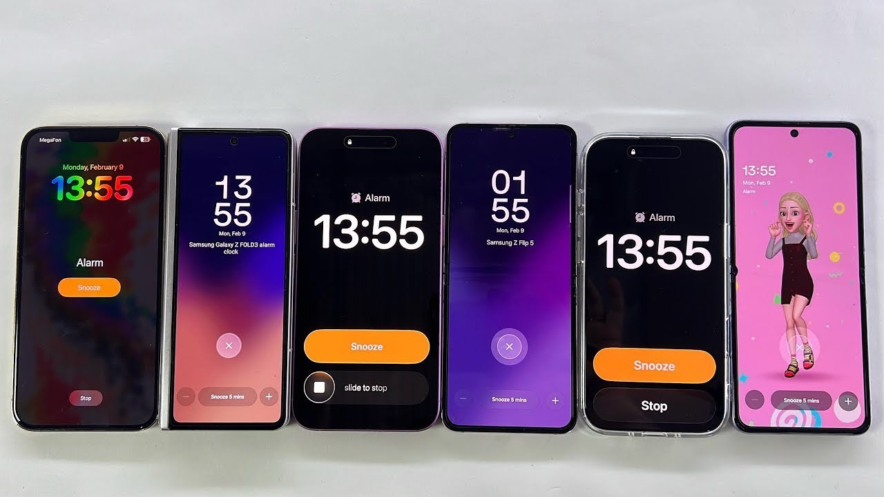 iPhone Air 17 + 16 Plus + 13 ProMax + Samsung Z Fold 3 + Z Flip 3 + Z Flip 5 Alarm Clock and Timer 