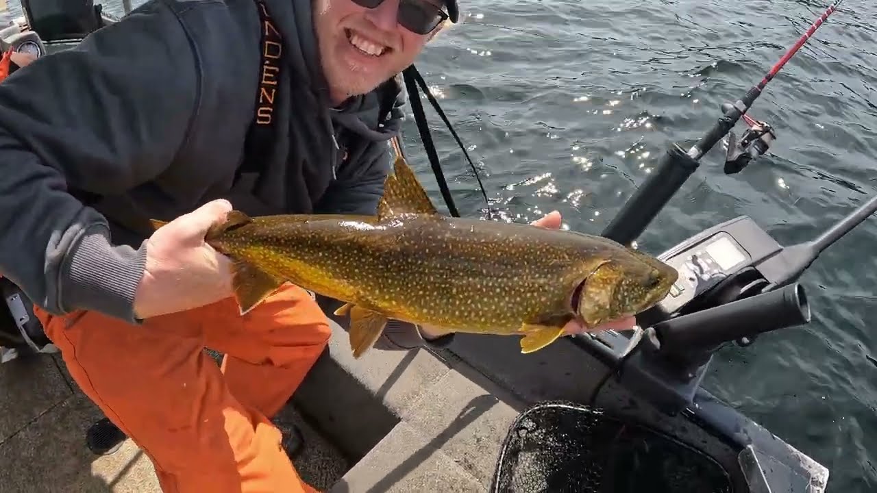 WEST GRAND LAKE Salmon and Togue Fishing Ice Out