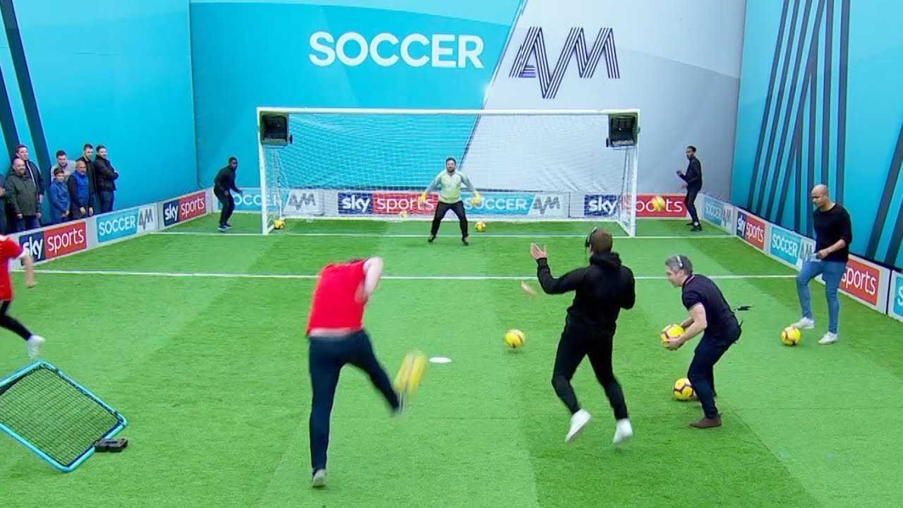 Tubes' funny reaction after Nottingham Forest fan nearly hits Top Bin in Volley Challenge! 😱