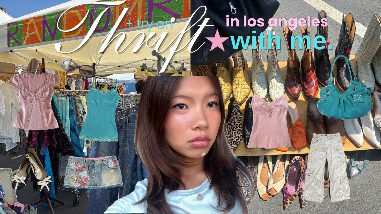 THRIFT WITH ME in LA ۶ৎ (Y2K, vintage, flea markets + try on haul) best trip yet ❤︎