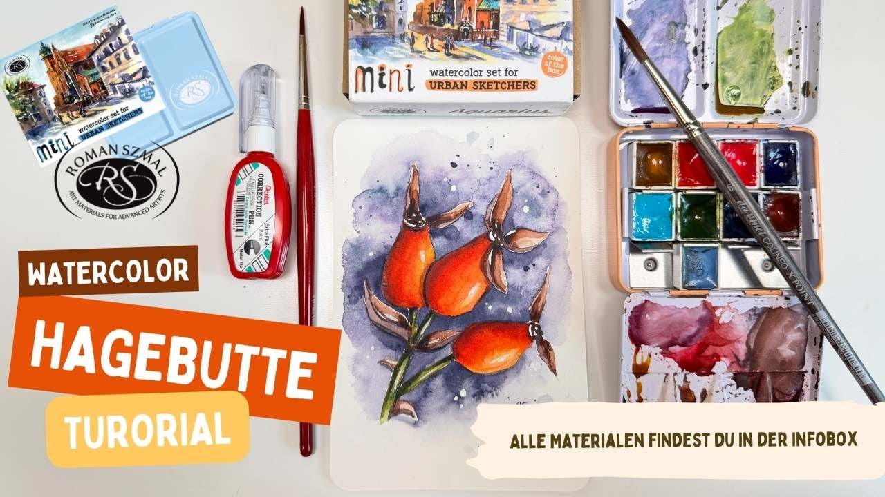 Roman Szmal Aquarellfarben | Hagebutten malen
