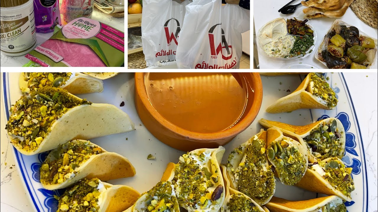 روتين المرتاحه الي ماوراها طبخ فطور 🤣مشتريات المنضفات الي راح توديني لبيت اهلي 🫶🏻القطايف المحشيه