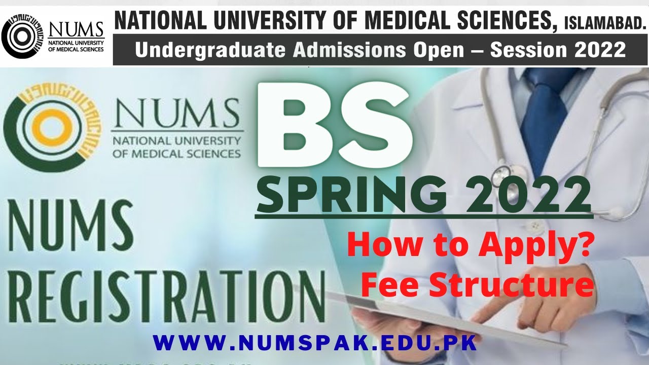 National University of Medical Sciences | NUMS Undergraduate BS Admissions Open- Session Spring 2022