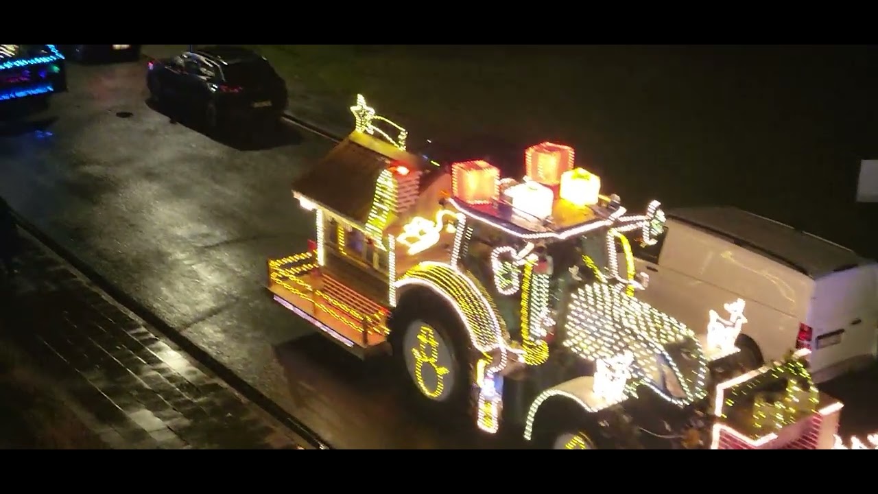 Christmas tractor run/parade in the town of Geel, Belgium 14th of december 2024