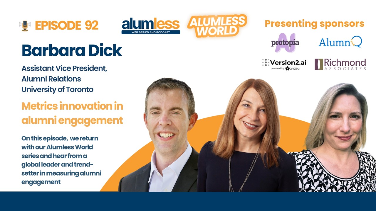 Alumless Episode #92: Metrics innovation in alumni engagement with Barbara Dick