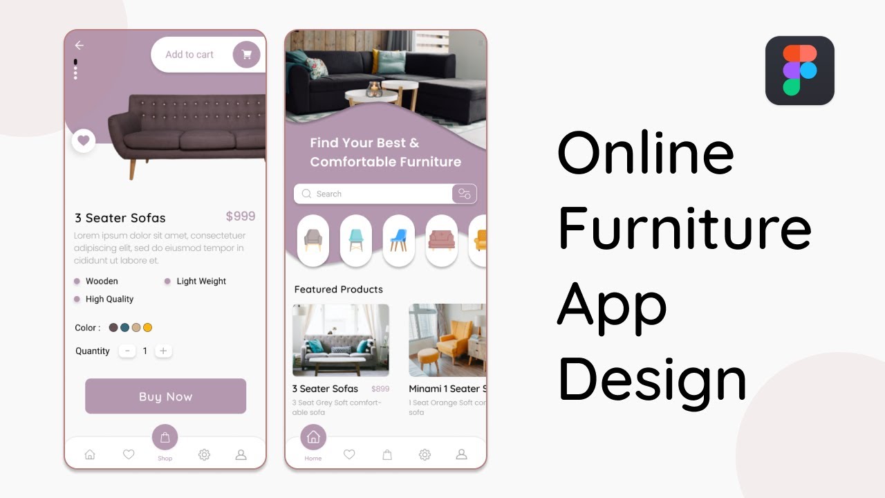Online Furniture App Design In Figma | Mobile App Design in Figma | Figma Tutorial