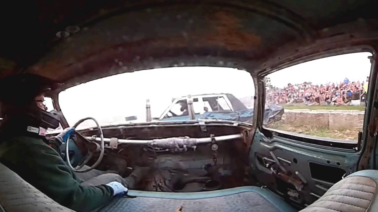 360/VR Awesome Demolition Derby | Winning Heat | Plainfield PA July 2016