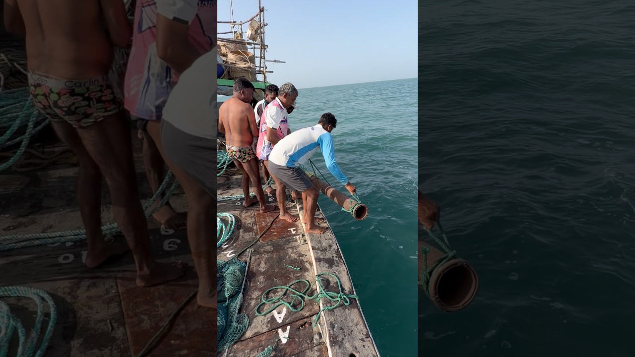 खोल समुद्रात मासेमारीची जागा कशी तयार केली जाते. Makings Fishing place in deep sea #boat #india