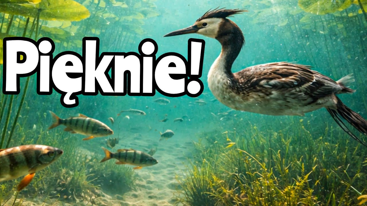 Niezwykłe Sceny! jak w Animal Planet. Perkoz pod wodą! 