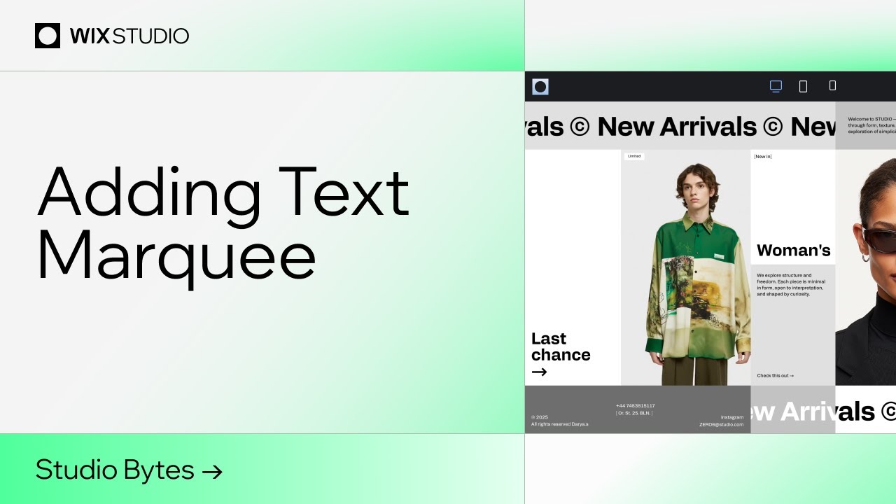 Add a Text Marquee to hero section | Wix Studio
