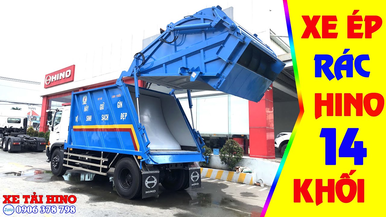 [ Vận Hành ] Xe Cuốn Ép Rác 14 Khối | Xe Ép Rác Hino FG8JJ7A |Trả Góp.