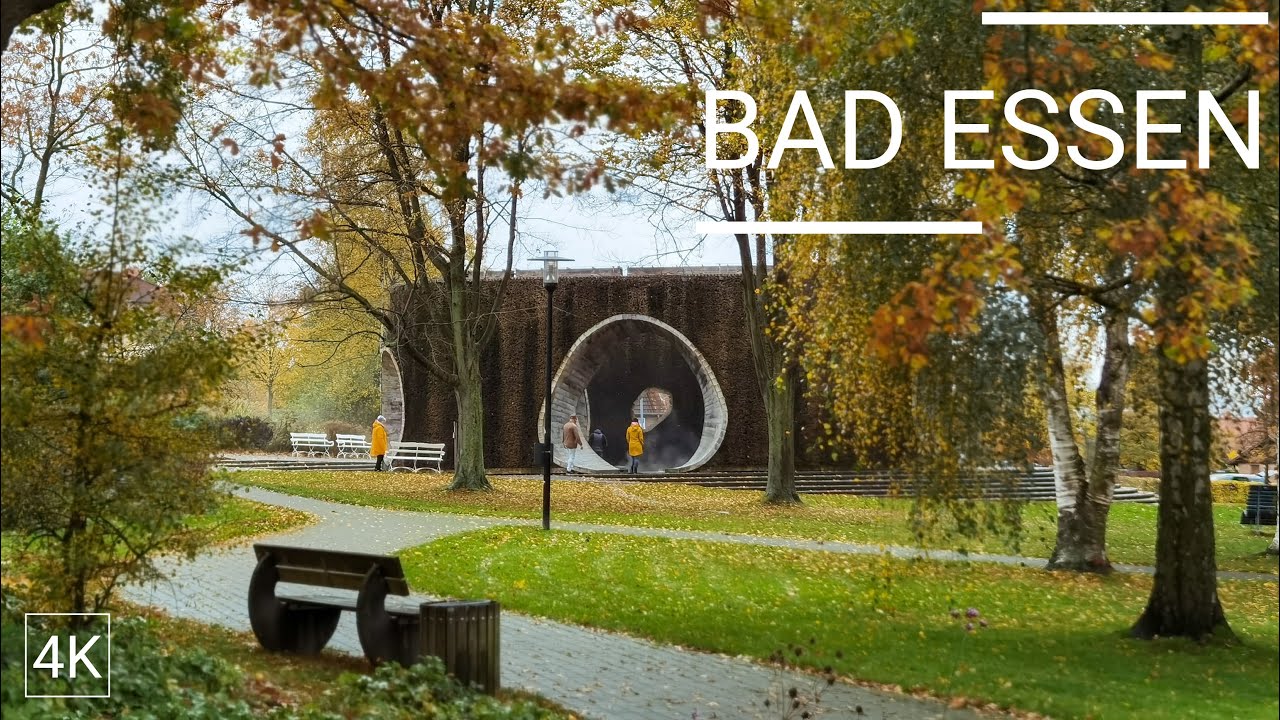 Bad Essen, Niemcy! Piesza wycieczka po centrum uzdrowiska i marinie Bad Essen &ndash; 4K HDR