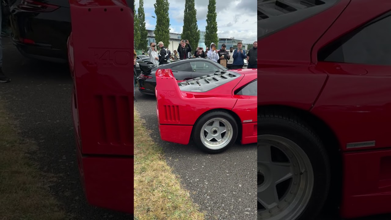 Ferrari F40 revving engine at Yiannimize Live Mercedes Benz World