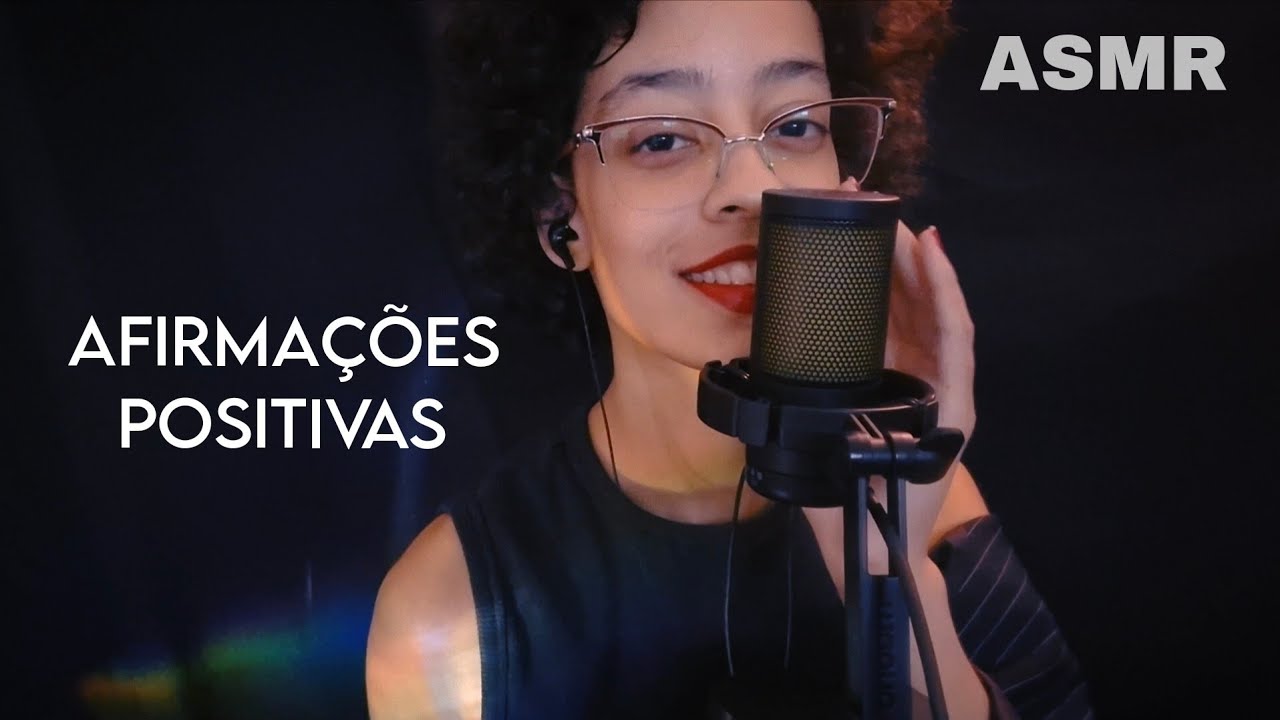 ASMR | PALAVRAS E AFIRMAÇÕES POSITIVAS COM SOM DE CHUVA E TROVÃO NO FUNDO ⛈️ - sussurros e voz suave