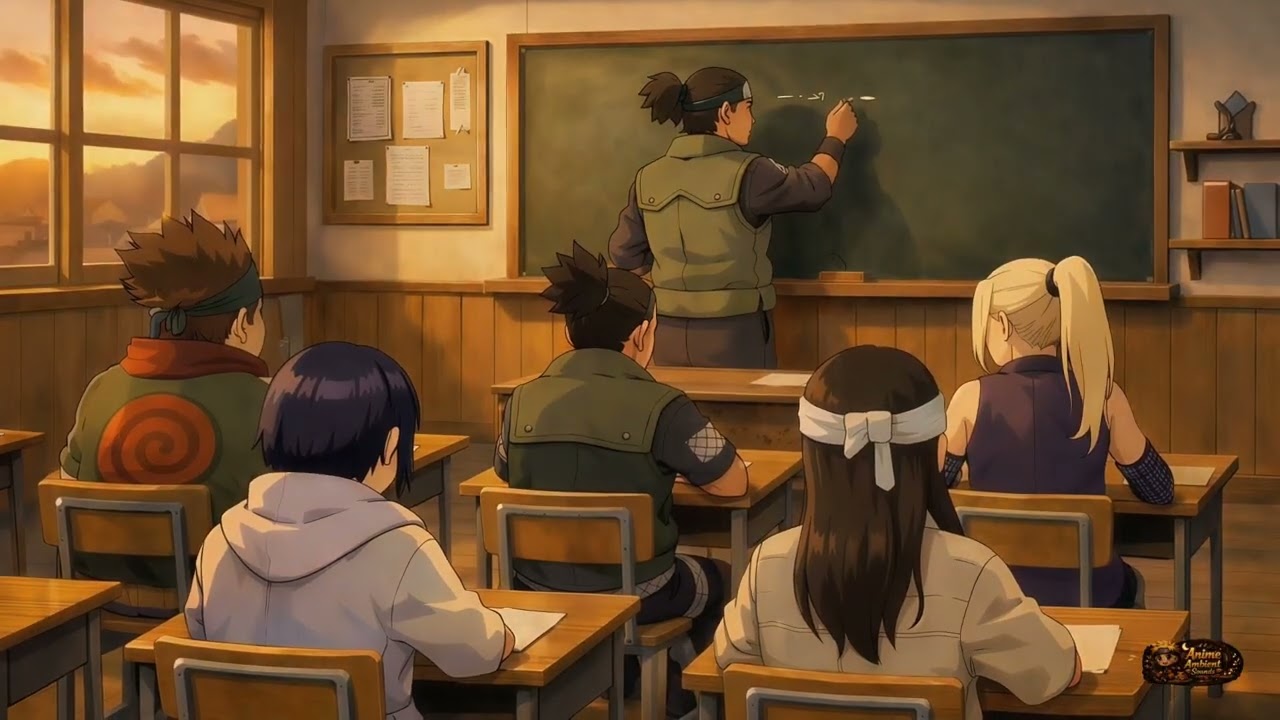 Studying in Iruka-sensei’s Class 📚 | Anime Classroom Ambience for Focus & Study | 6 Hours