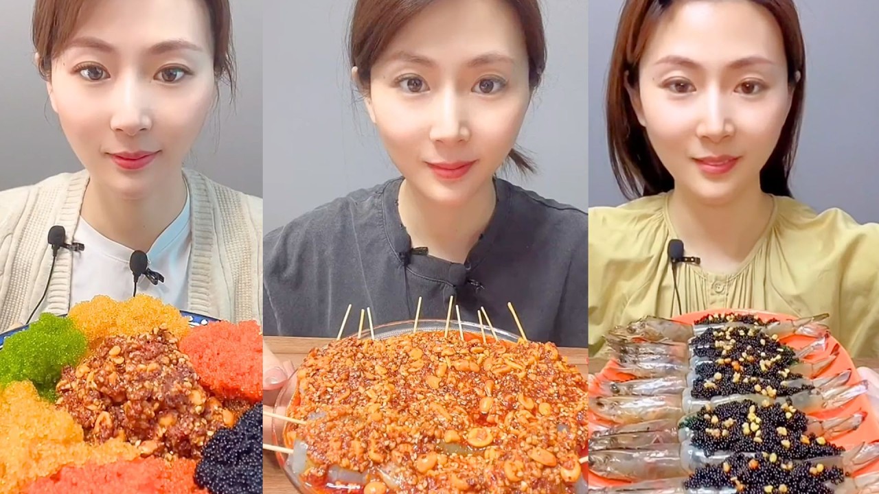 Chinese Colorful Fish Roe & Spicy Seafood ASMR | Crunchy Eating Sounds #146