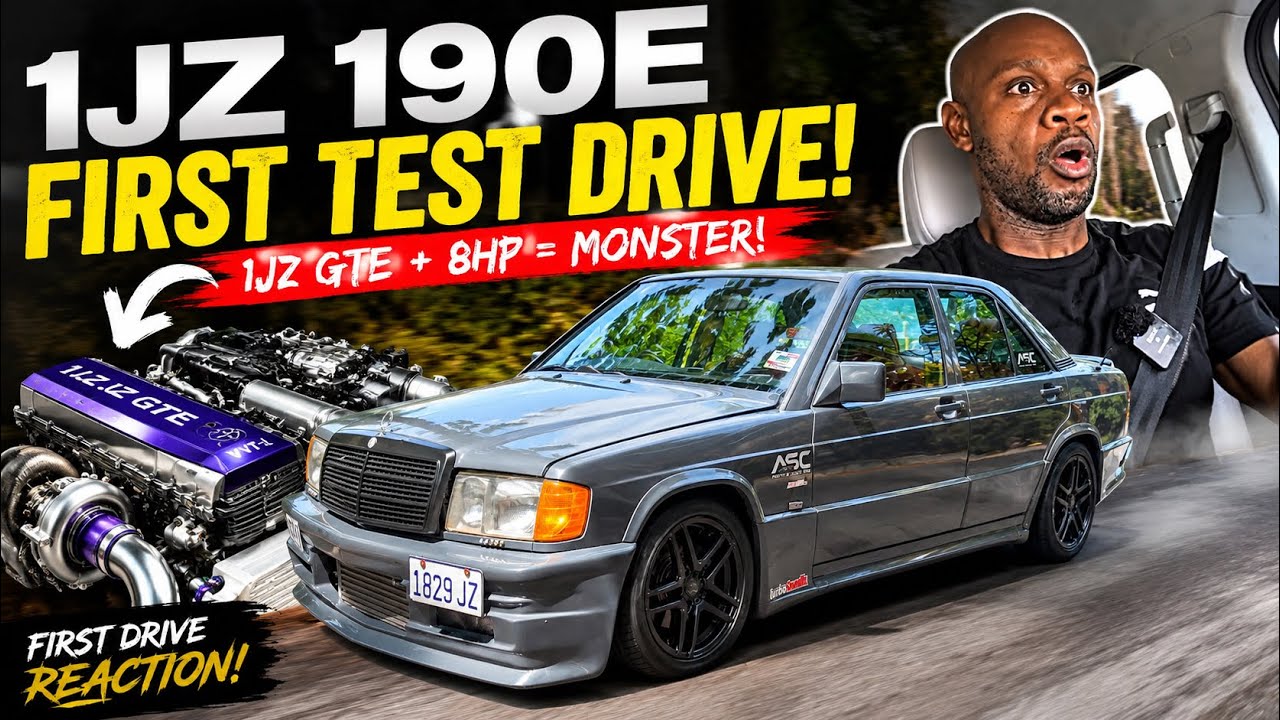 First drive in the worlds first 8HP ZF transmission swapped 190E Benz with the Turbolamik TCU.