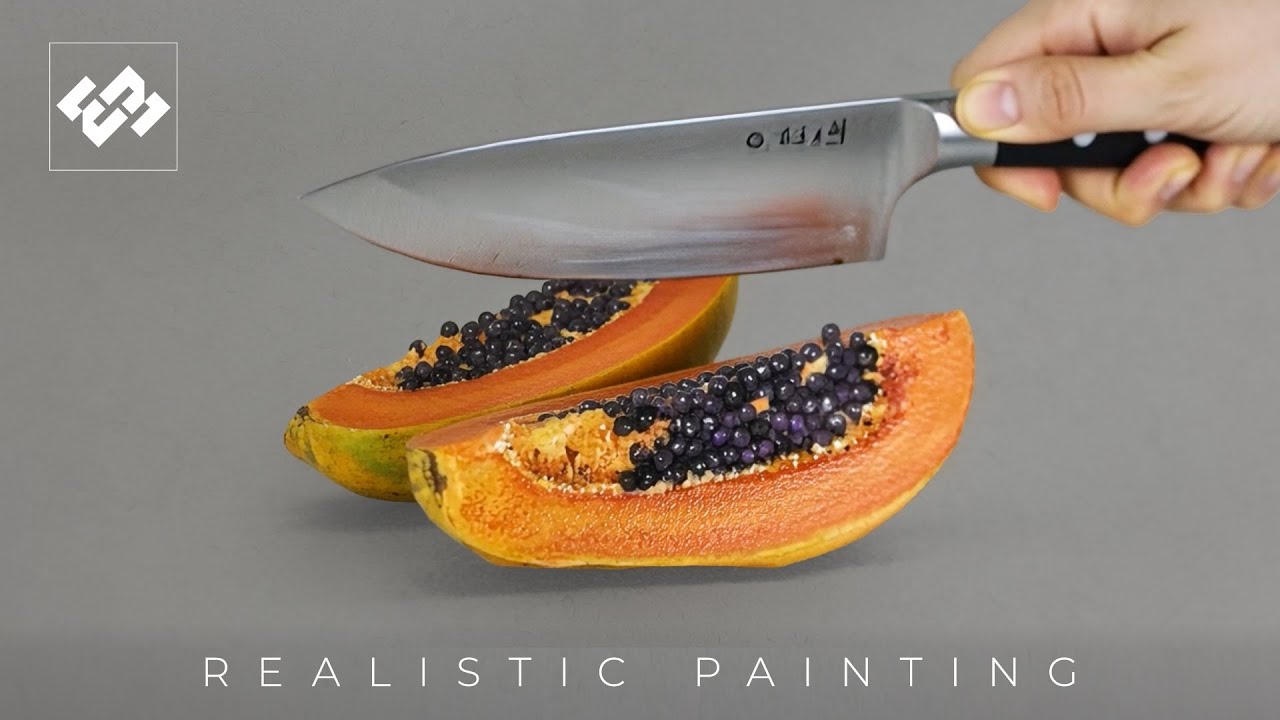PAPAYA | Realistic Painting | ഈസിയായി പപ്പായ വരക്കാം