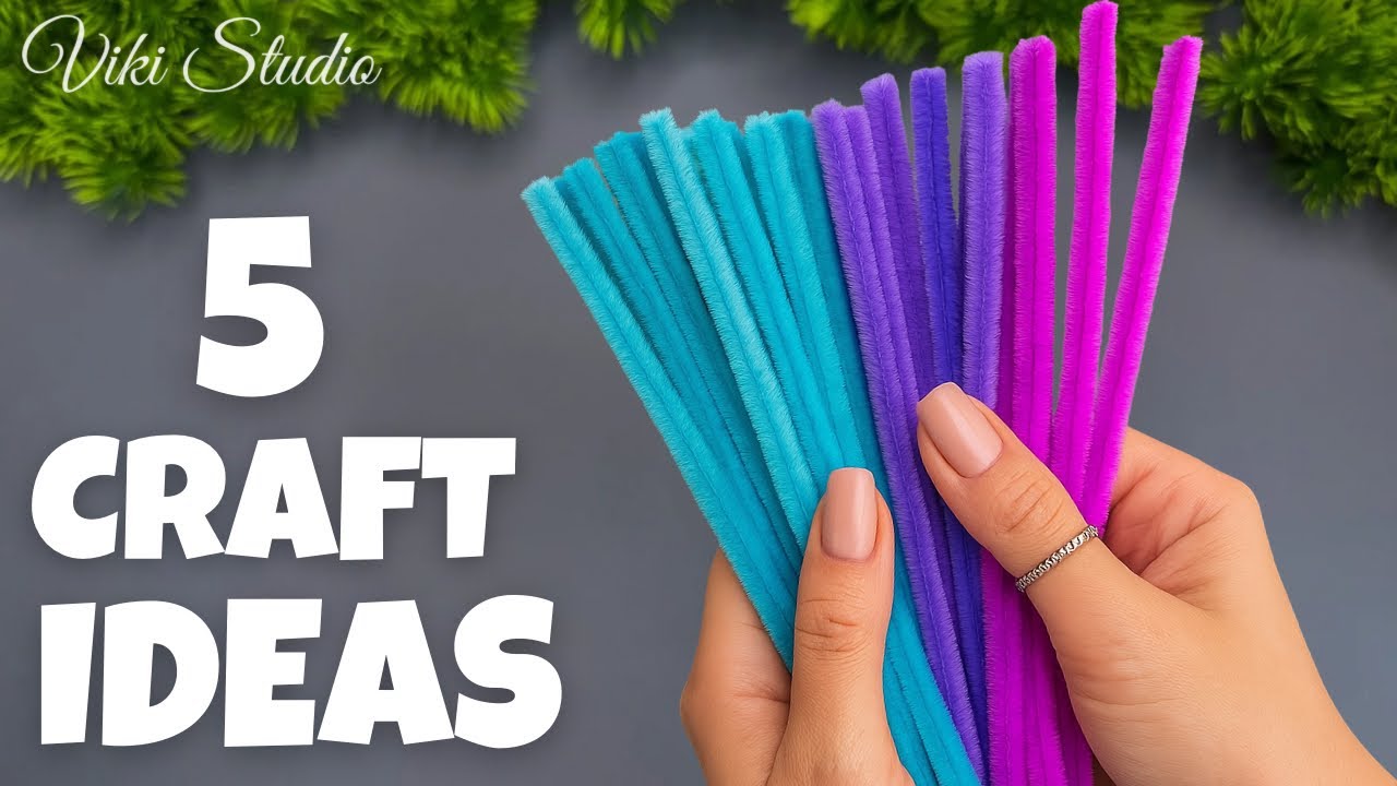 5 CRAFT IDEAS from Pipe Cleaner - Easy & Fun Projects