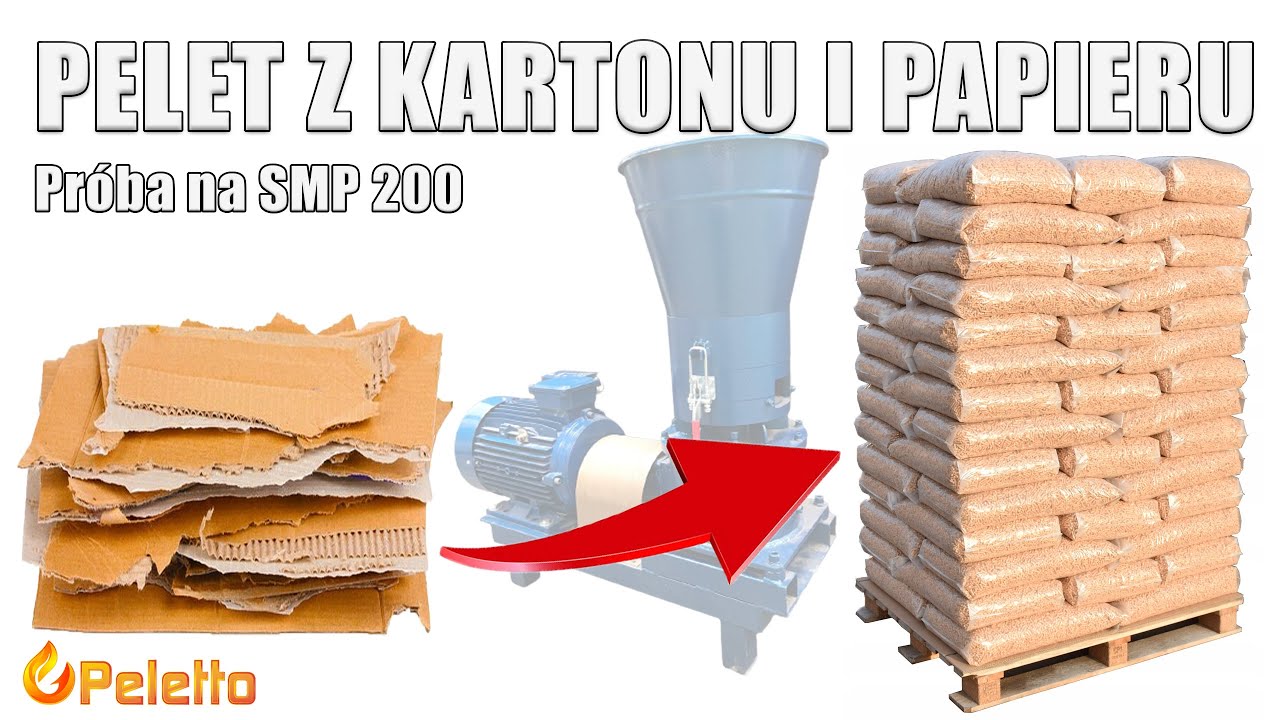 Pelet z kartonu, papieru, makulatury. Testujemy mieszankę z trociną na peleciarcę SMP 200