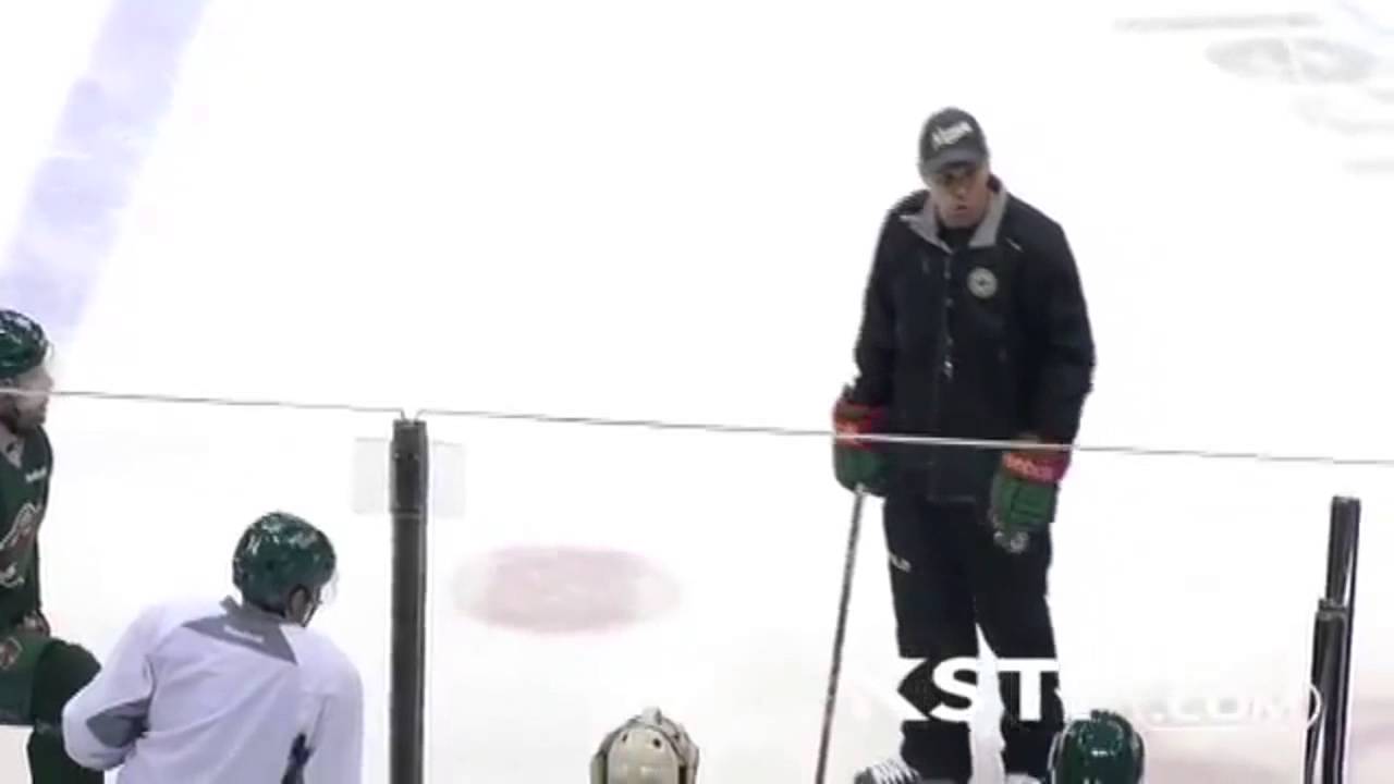 Mike Yeo Angry at Minnesota Wild Practice (HD)