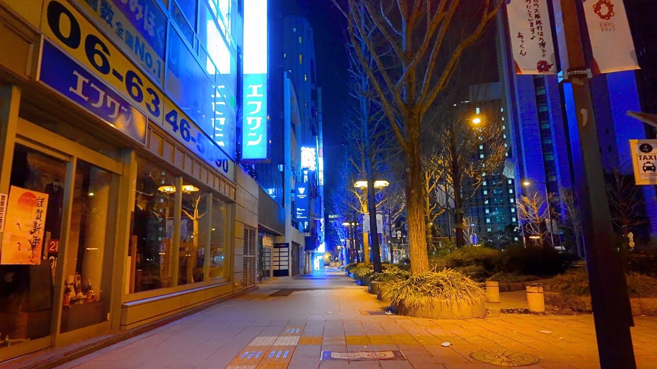 大阪 本町 深夜 散歩【4K HDR】