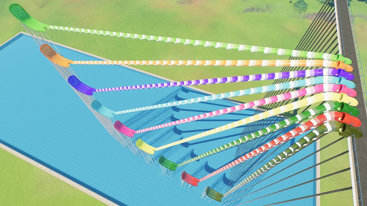 10° Vs 90° Slope Of Return Flume Inner Tube Water Slide - Planet Coaster 2