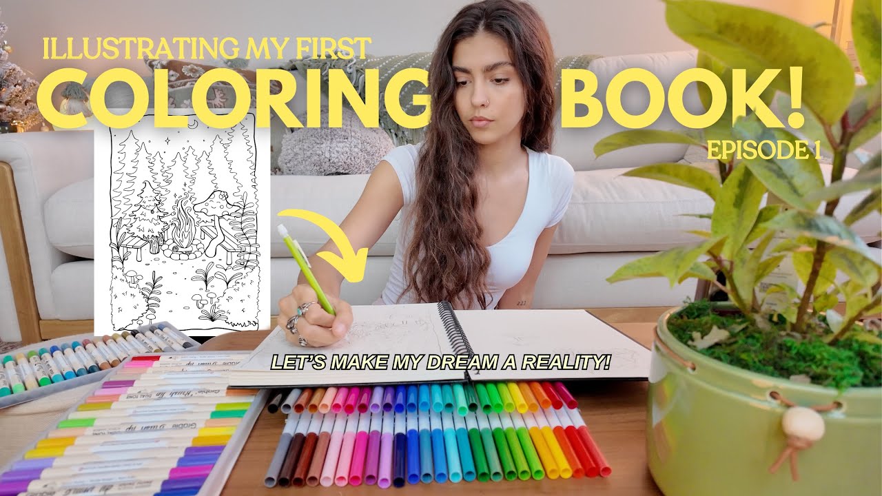 Watch Me Illustrate My Own Coloring Book!!! Ep. 1🎨 ✷ Small Business Diaries