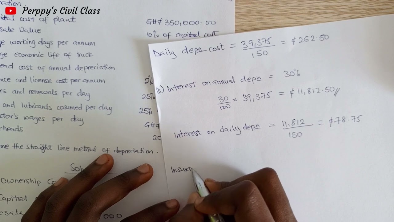 Estimation of Plants and Equipment - Example 1