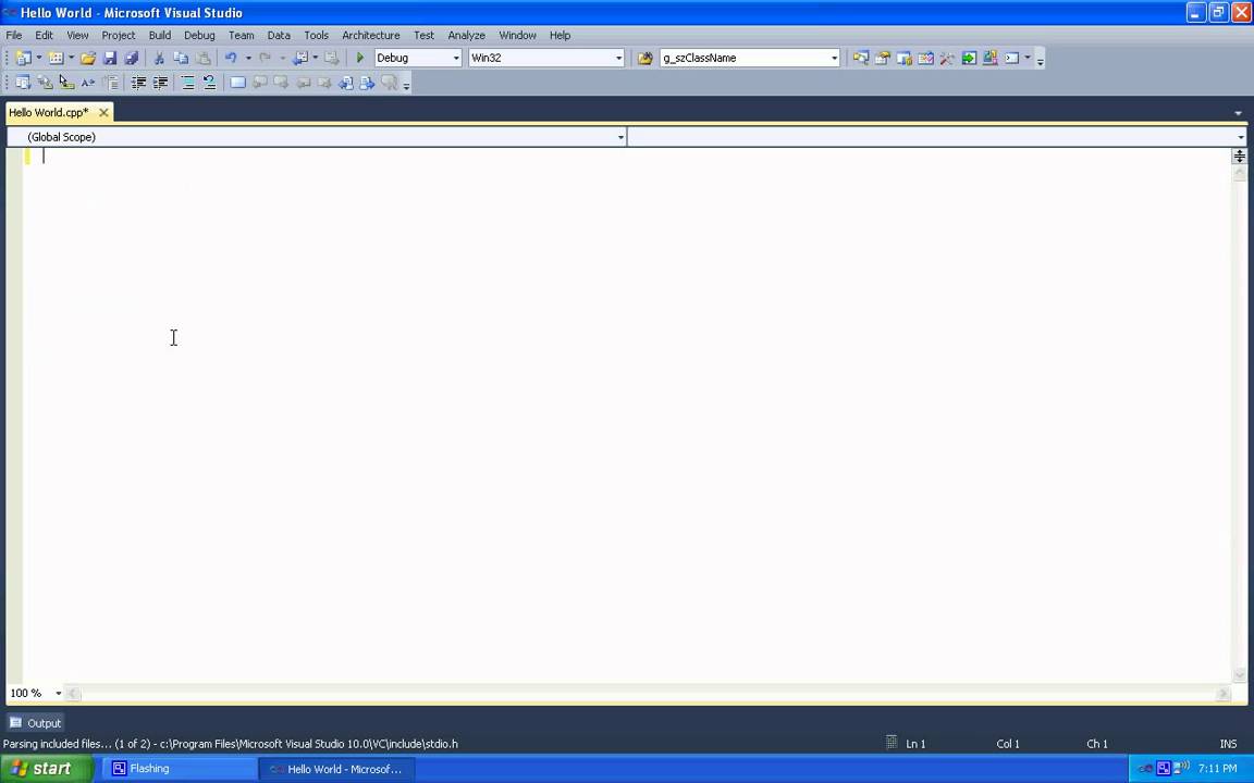 Visual Studio 2010 Hello World in C++
