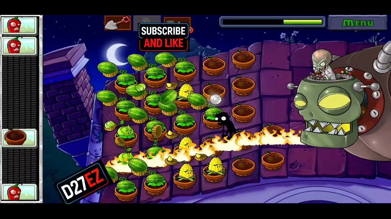 Plants vs Zombies - Adventure 2 - Roof level 10 - D27Ez