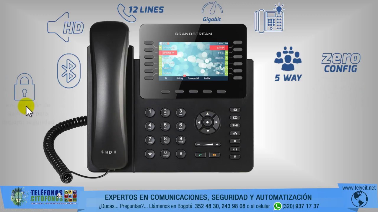 Interfaz de usuario y características Teléfono IP GrandStream GXP-2170
