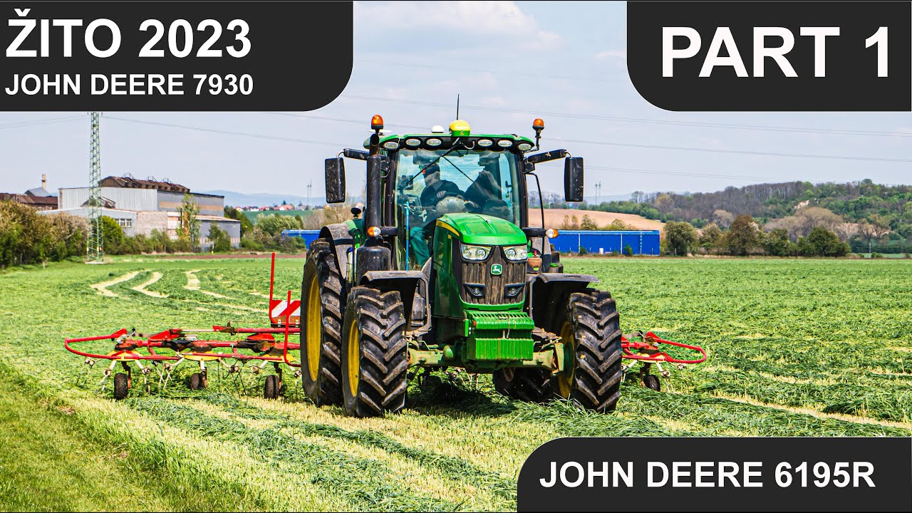 ŽITO 2023 Sečení a obracení | John Deere 7930 & 6195R | Rye Silage
